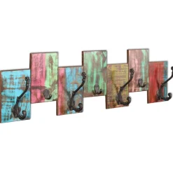vidaXL Kapstok met 7 haken massief gerecycled hout