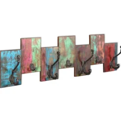 vidaXL Kapstok met 7 haken massief gerecycled hout