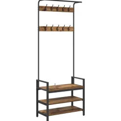 vidaXL Kapstok met plank Oud hout 75 x 34 x 184 cm Bewerkt hout