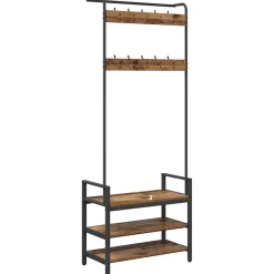 vidaXL Kapstok met plank Oud hout 75 x 34 x 184 cm Bewerkt hout