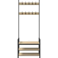 vidaXL Kapstok met plank Sonoma Eiken 75 x 34 x 184 cm Bewerkt hout