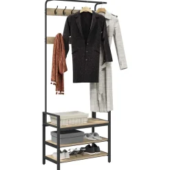 vidaXL Kapstok met plank Sonoma Eiken 75 x 34 x 184 cm Bewerkt hout