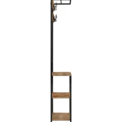 vidaXL Kapstok met schoenenrek 68x30x182 cm massief ruw mangohout