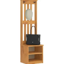 vidaXL Kapstok SANDNES 45x40x159,5 cm massief grenenhout