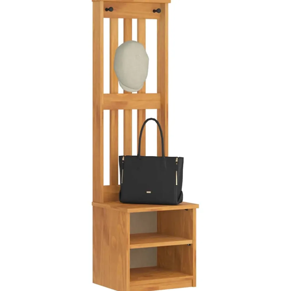 vidaXL Kapstok SANDNES 45x40x159,5 cm massief grenenhout