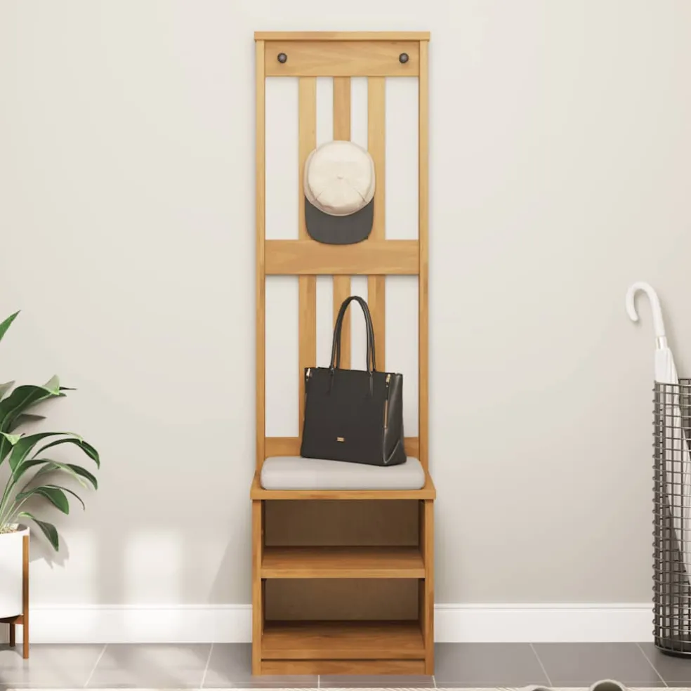 vidaXL Kapstok SANDNES 45x40x159,5 cm massief grenenhout