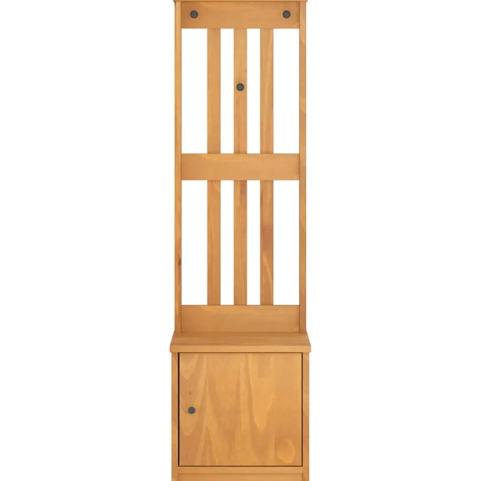 vidaXL Kapstok SANDNES 45x40x159,5 cm massief grenenhout