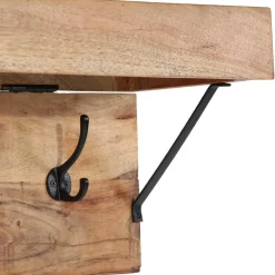 vidaXL Kapstok Wandgemonteerd Bruin 73 x 19 x 23 cm Massief acaciahout