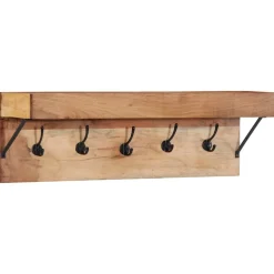 vidaXL Kapstok Wandgemonteerd Bruin 73 x 19 x 23 cm Massief acaciahout