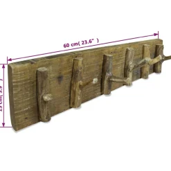 vidaXL Kapstok 60x15 cm gemengd gerecycled hout