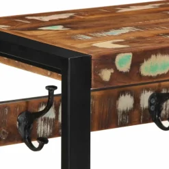 vidaXL Kapstok 80x35x35 cm massief gerecycled hout meerkleurig