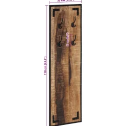 vidaXL Kapstok 35x8x110 cm massief ruw mangohout