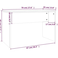 vidaXL Kaptafelkruk 70x35x45 cm bewerkt hout zwart