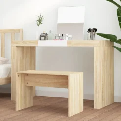 vidaXL Kaptafelkruk 70x35x45 cm bewerkt hout gerookt eikenkleurig