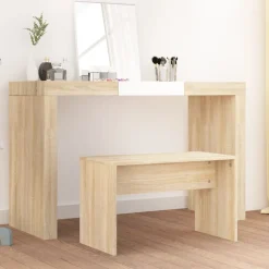 vidaXL Kaptafelkruk 70x35x45 cm bewerkt hout gerookt eikenkleurig