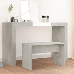 vidaXL Kaptafelkruk 70x35x45 cm bewerkt hout betongrijs