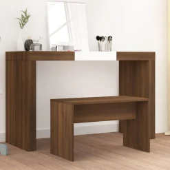 vidaXL Kaptafelkruk 70x35x45 cm bewerkt hout bruin eikenkleur