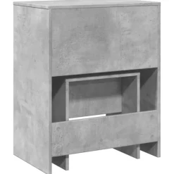 vidaXL Kaptafel met krukje 60x40x113,5 cm betongrijs