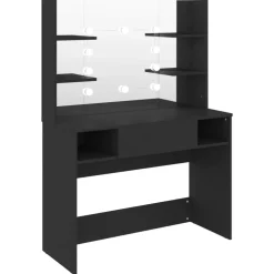 vidaXL Kaptafel met LED-verlichting 100x40x135 cm MDF zwart