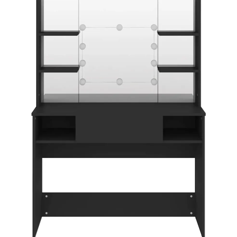 vidaXL Kaptafel met LED-verlichting 100x40x135 cm MDF zwart