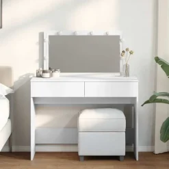 vidaXL Kaptafel met LED-verlichting 100x40x120 cm wit