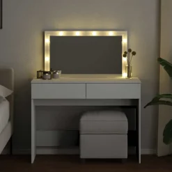 vidaXL Kaptafel met LED-verlichting 100x40x120 cm wit