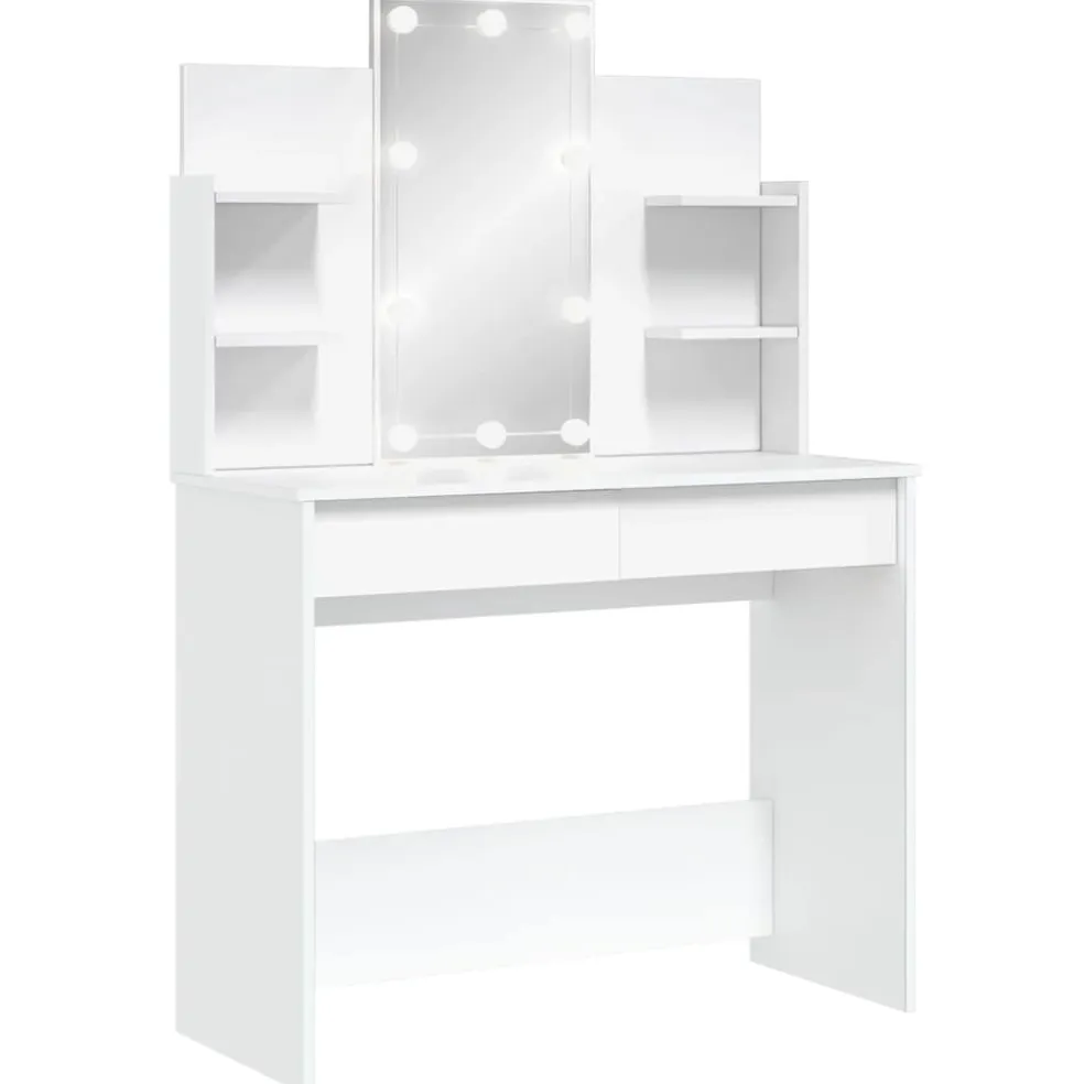 vidaXL Kaptafel met LED-verlichting 96x40x142 cm wit
