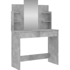 vidaXL Kaptafel met spiegel 96x39x142 cm betongrijs