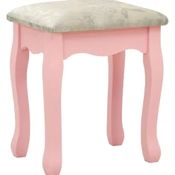 vidaXL Kaptafelset met kruk 75x69x140 cm paulowniahout roze