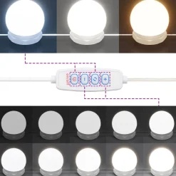 vidaXL Kaptafelset met LED's bewerkt hout grijs sonoma eikenkleurig