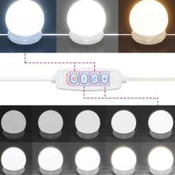vidaXL Kaptafelset met LED's bewerkt hout betongrijs