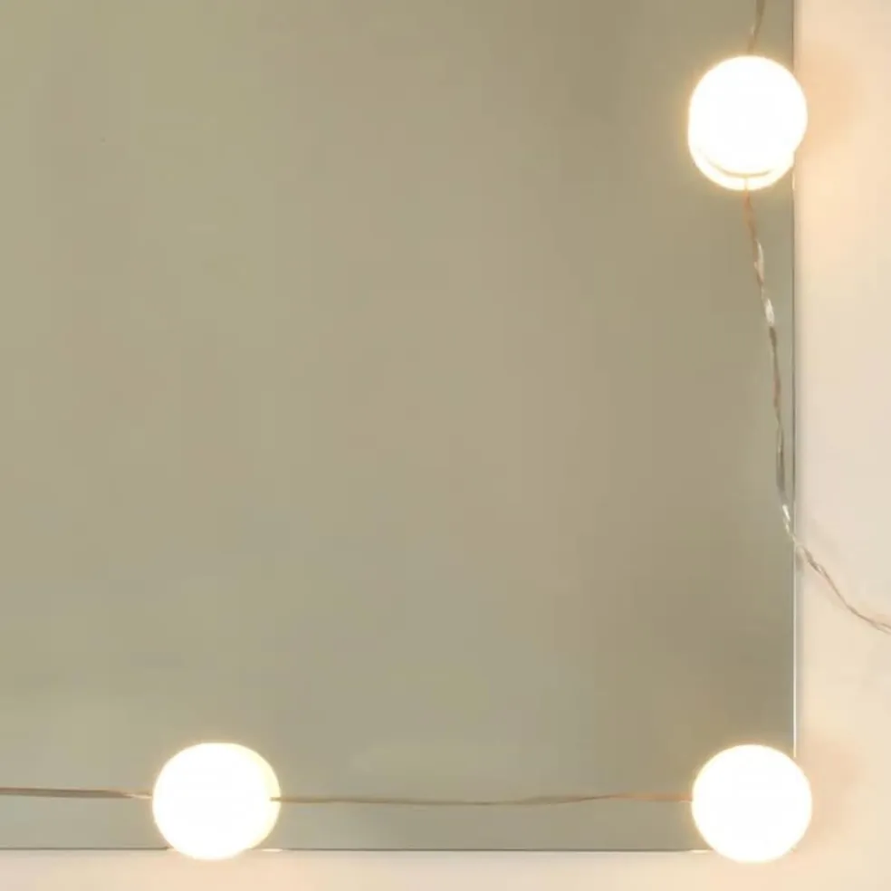 vidaXL Kaptafelset met LED's bewerkt hout betongrijs