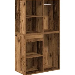 vidaXL Kaptafelset met LED-verlichting bewerkt hout oud houtkleurig