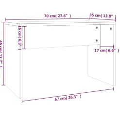 vidaXL Kaptafelset 86,5x35x136 cm grijs sonoma