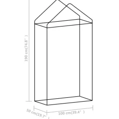 vidaXL Kas met stalen frame 0,5 m² 1x0,5x1,9 m