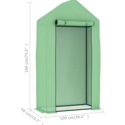 vidaXL Kas met stalen frame 0,5 m² 1x0,5x1,9 m