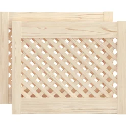 vidaXL Kastdeuren met latwerk 2 st 49,5x39,5 cm massief grenenhout