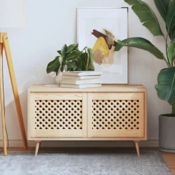 vidaXL Kastdeuren met latwerk 2 st 49,5x39,5 cm massief grenenhout