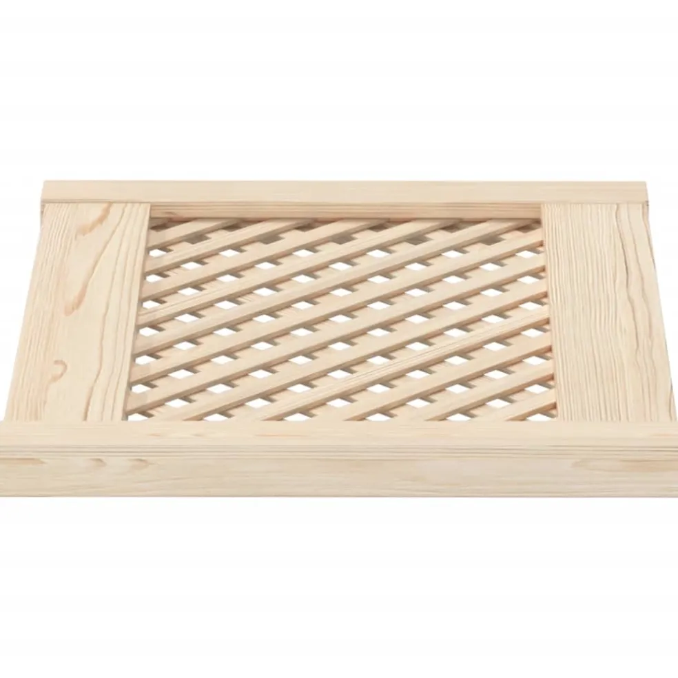 vidaXL Kastdeuren met latwerk 2 st 49,5x39,5 cm massief grenenhout