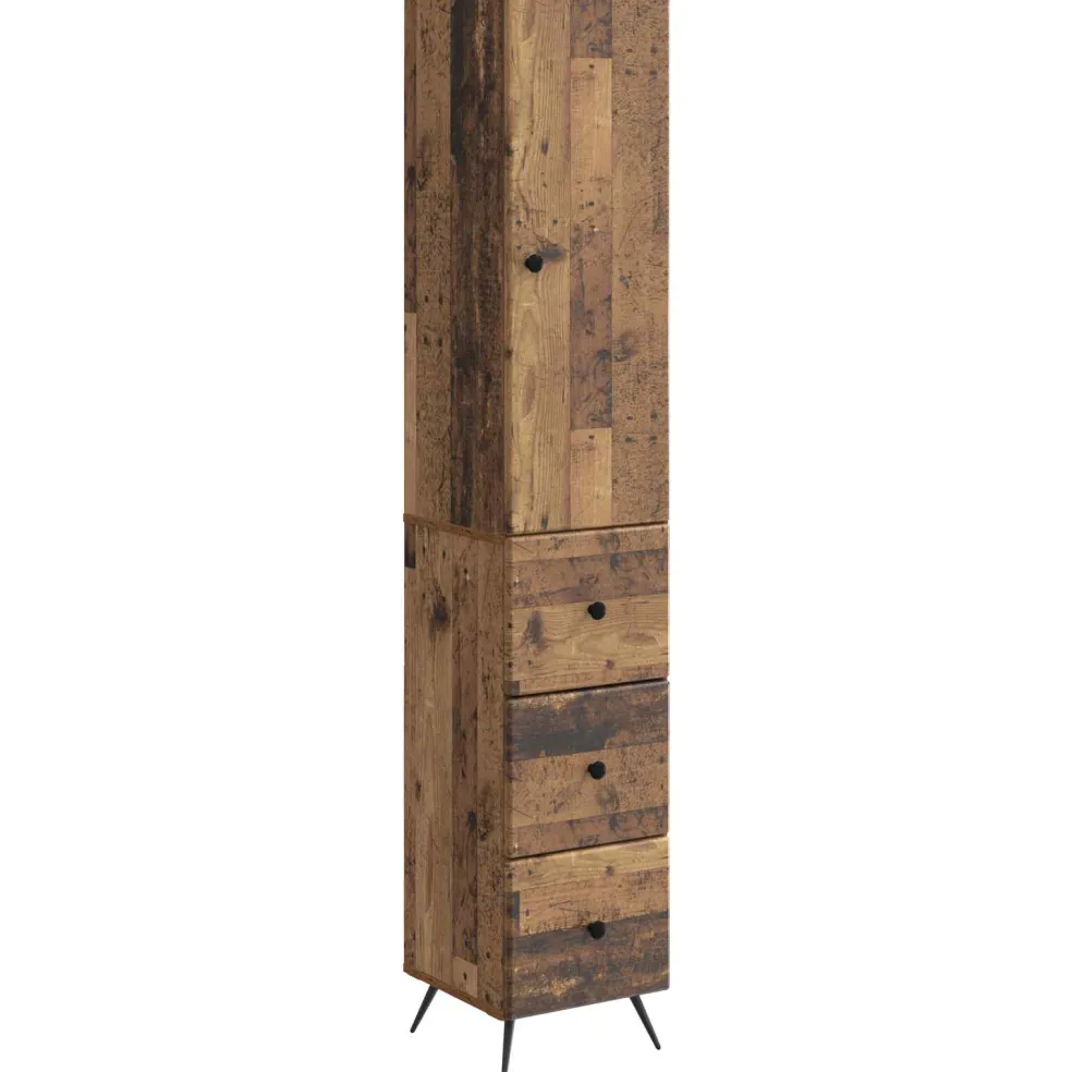 vidaXL Kastenset 2 st 34,5 x 34,5 x 90 cm Bewerkt hout Oud hout