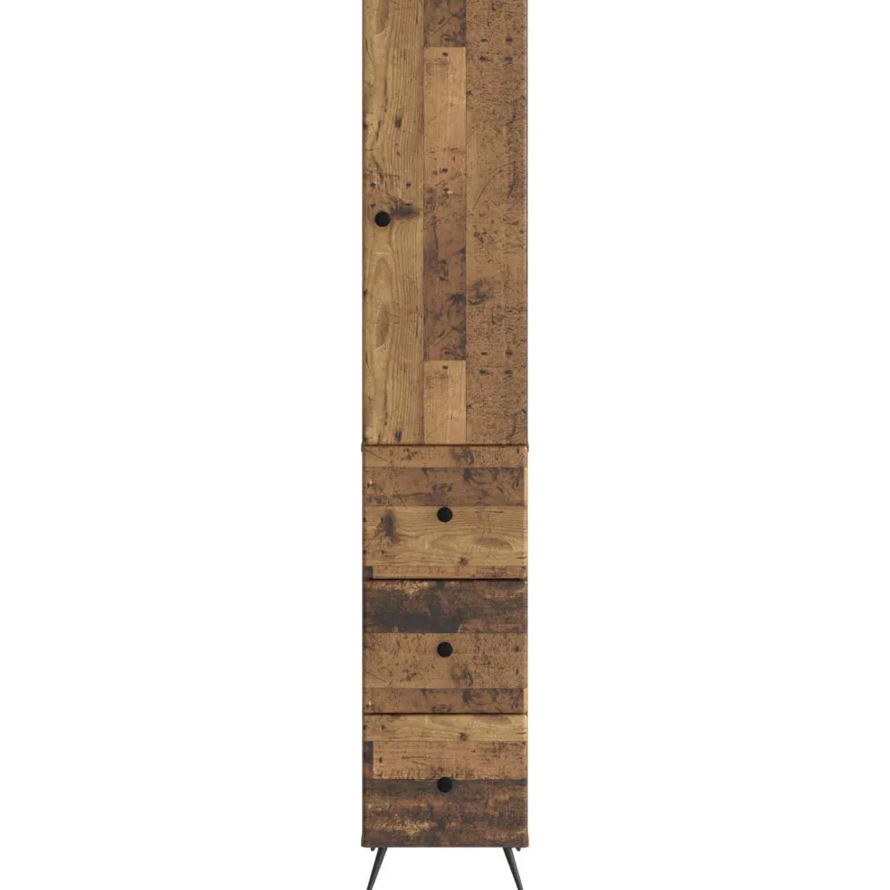 vidaXL Kastenset 2 st 34,5 x 34,5 x 90 cm Bewerkt hout Oud hout