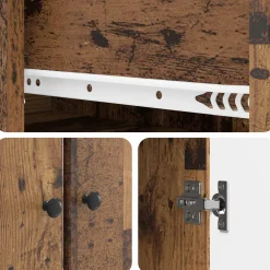 vidaXL Kastenset 2 st 34,5 x 34,5 x 90 cm Bewerkt hout Oud hout