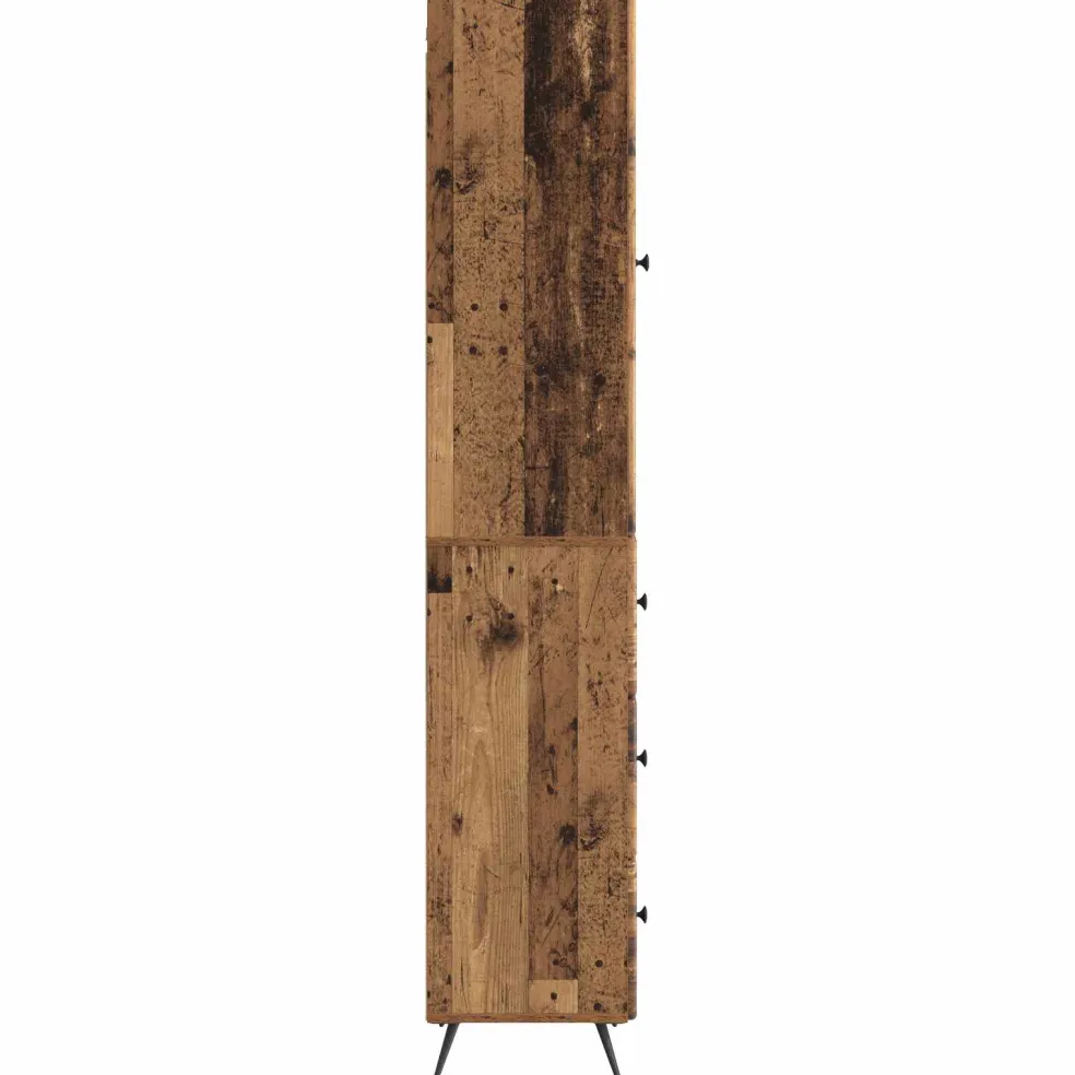 vidaXL Kastenset 2 st 34,5 x 34,5 x 90 cm Bewerkt hout Oud hout