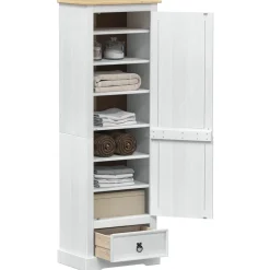vidaXL Kasten Wit 55 x 38 x 170 cm Massief grenenhout