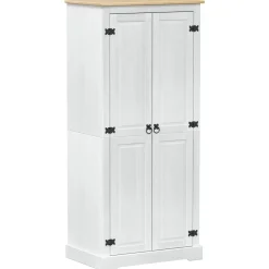 vidaXL Kasten Wit 76 x 50 x 170 cm Massief grenenhout