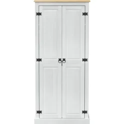 vidaXL Kasten Wit 76 x 50 x 170 cm Massief grenenhout