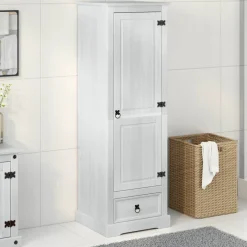 vidaXL Kasten Wit 55 x 50 x 170 cm Massief grenenhout