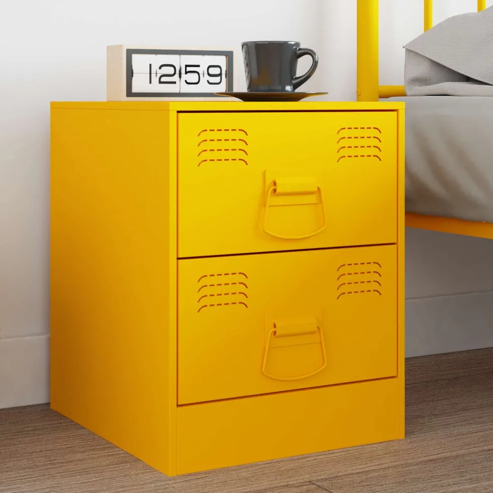vidaXL Kast Handvatten 2 st Mosterdgeel 85 x 45 mm Metaal