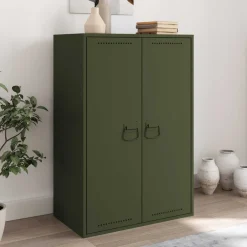 vidaXL Kast Handvatten 2 st Olijf Groen 85 x 45 mm Metaal