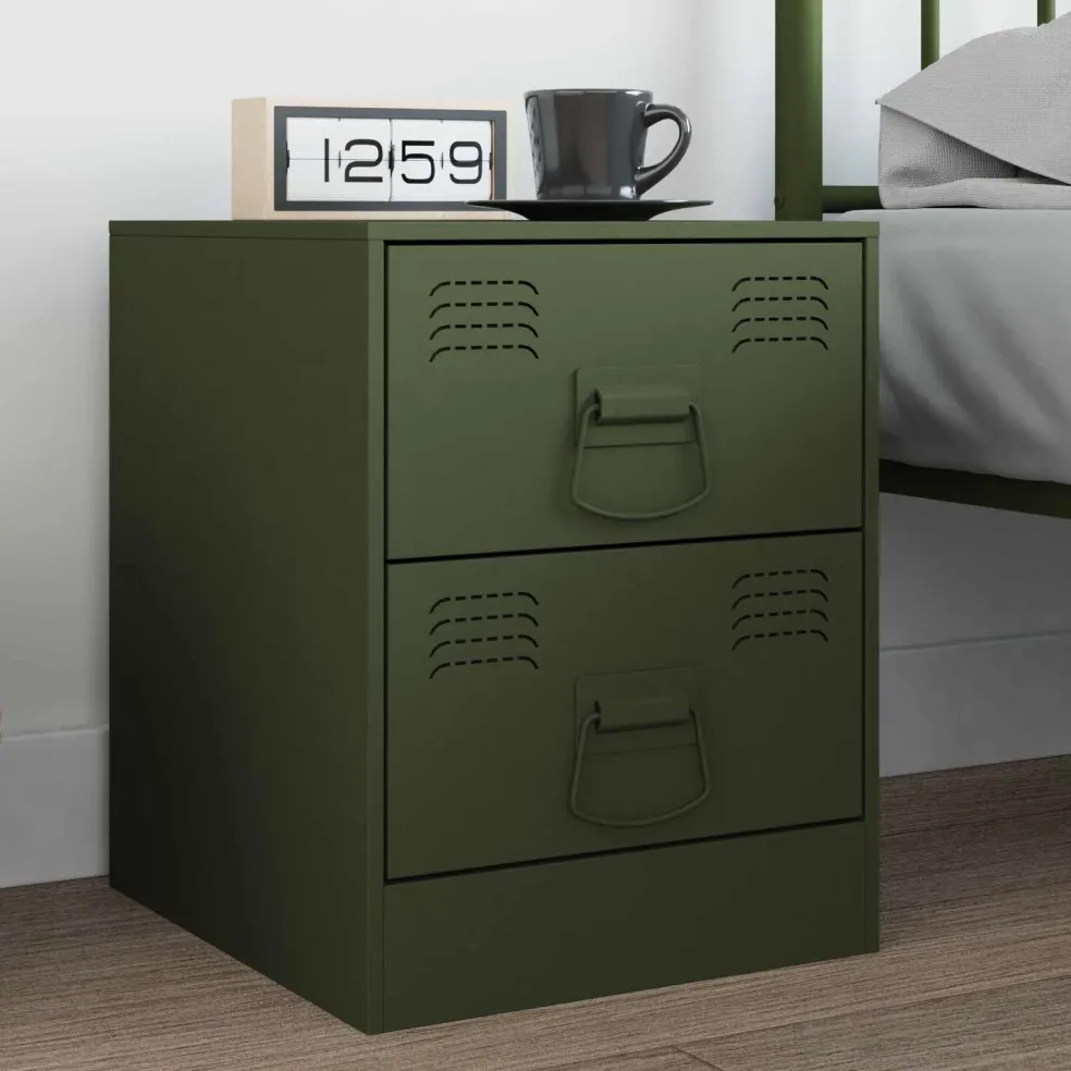 vidaXL Kast Handvatten 2 st Olijf Groen 85 x 45 mm Metaal